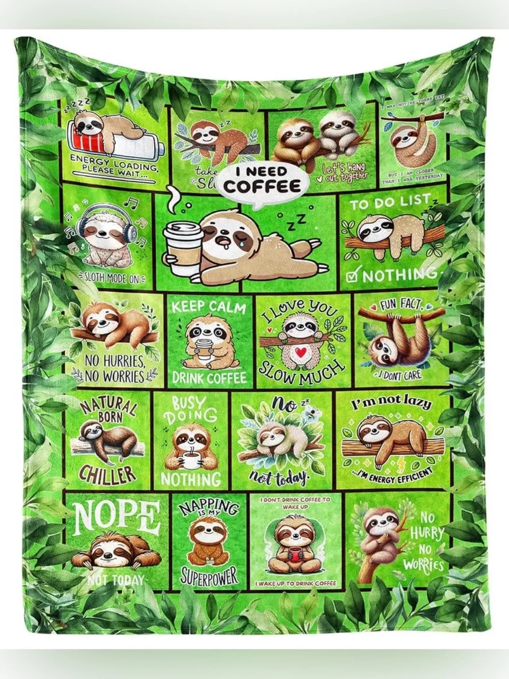Cute Sloth Throw Blanket 50
